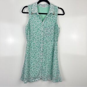 Lucca Couture 90's Y2K Floral Print Sleeveless Button Front Dress Size Small